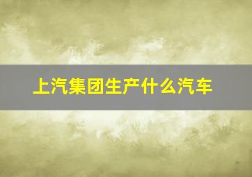 上汽集团生产什么汽车