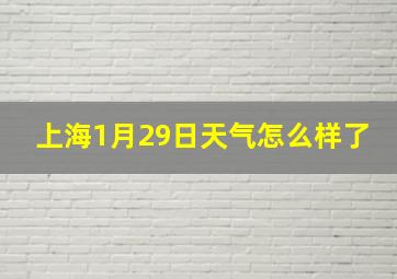 上海1月29日天气怎么样了