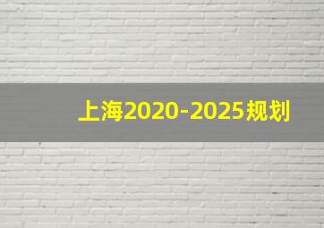 上海2020-2025规划