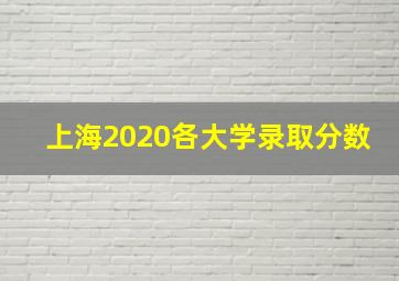 上海2020各大学录取分数