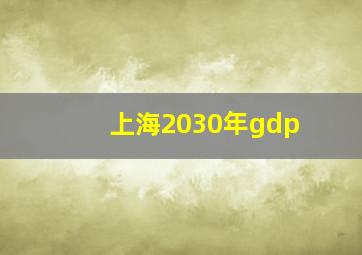 上海2030年gdp