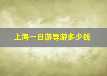 上海一日游导游多少钱