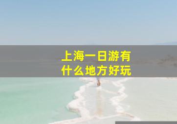 上海一日游有什么地方好玩