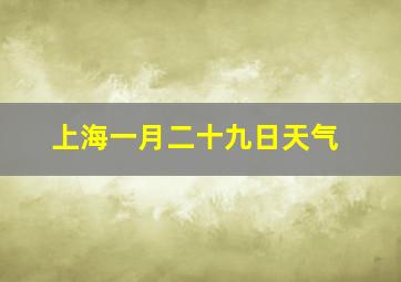 上海一月二十九日天气