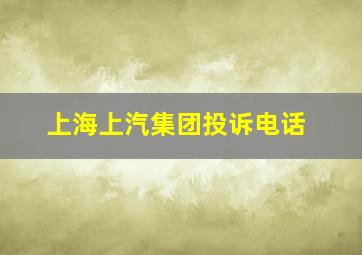 上海上汽集团投诉电话