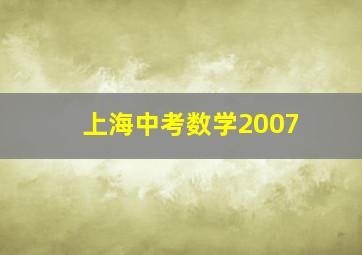 上海中考数学2007