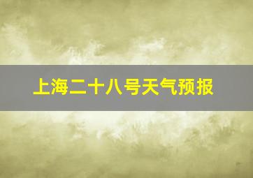 上海二十八号天气预报