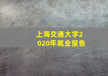 上海交通大学2020年就业报告