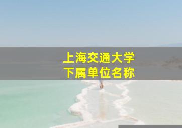 上海交通大学下属单位名称