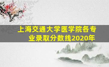 上海交通大学医学院各专业录取分数线2020年