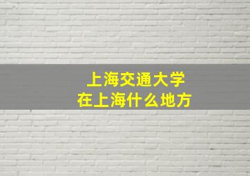 上海交通大学在上海什么地方