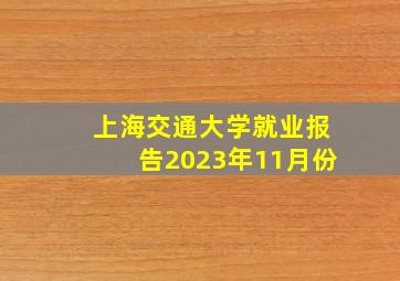 上海交通大学就业报告2023年11月份