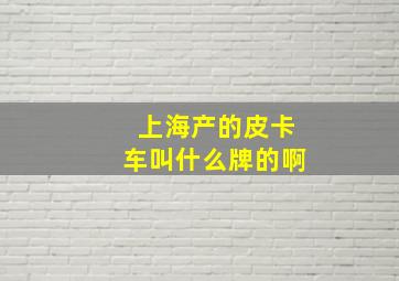 上海产的皮卡车叫什么牌的啊