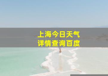 上海今日天气详情查询百度