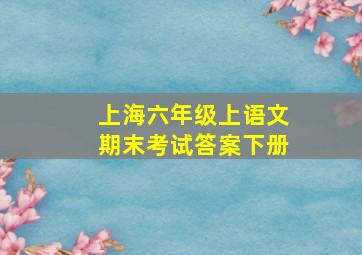 上海六年级上语文期末考试答案下册