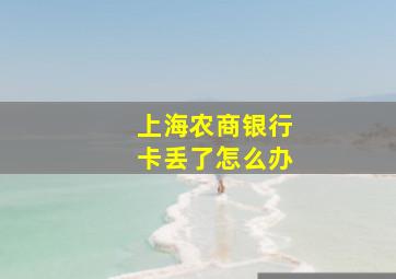 上海农商银行卡丢了怎么办