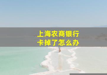 上海农商银行卡掉了怎么办