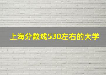 上海分数线530左右的大学