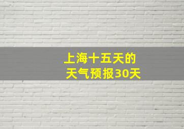 上海十五天的天气预报30天