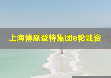 上海博恩登特集团e轮融资