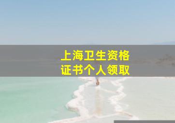 上海卫生资格证书个人领取