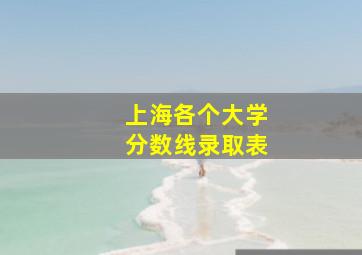 上海各个大学分数线录取表