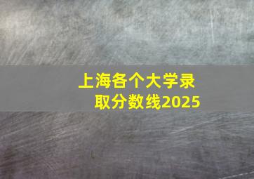 上海各个大学录取分数线2025