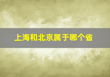 上海和北京属于哪个省