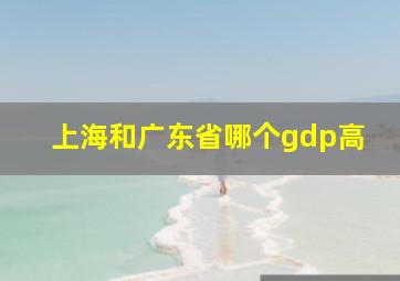 上海和广东省哪个gdp高