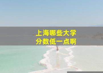 上海哪些大学分数低一点啊