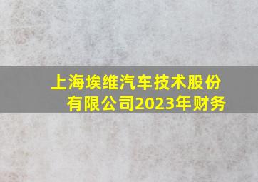 上海埃维汽车技术股份有限公司2023年财务