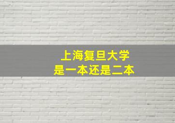 上海复旦大学是一本还是二本