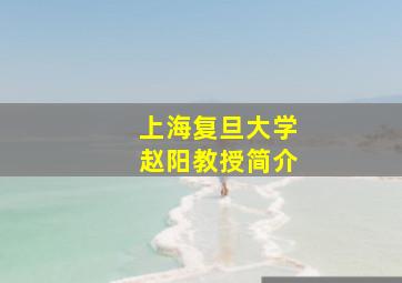 上海复旦大学赵阳教授简介