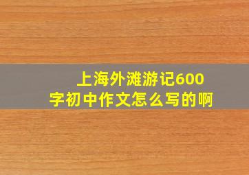 上海外滩游记600字初中作文怎么写的啊