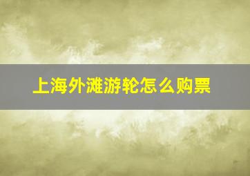 上海外滩游轮怎么购票