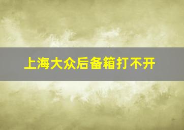 上海大众后备箱打不开