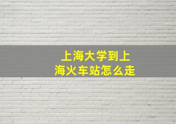 上海大学到上海火车站怎么走