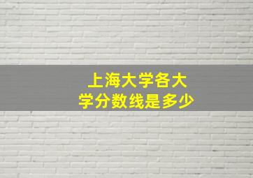 上海大学各大学分数线是多少