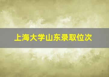 上海大学山东录取位次