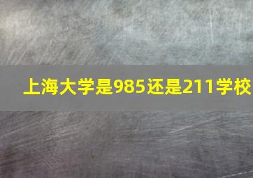 上海大学是985还是211学校