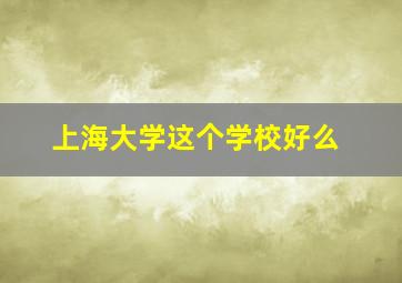 上海大学这个学校好么