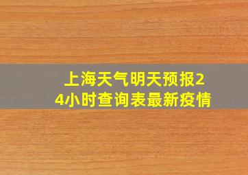 上海天气明天预报24小时查询表最新疫情