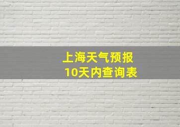 上海天气预报10天内查询表