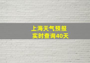 上海天气预报实时查询40天