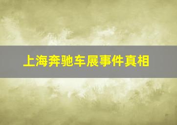 上海奔驰车展事件真相