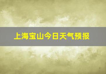 上海宝山今日天气预报