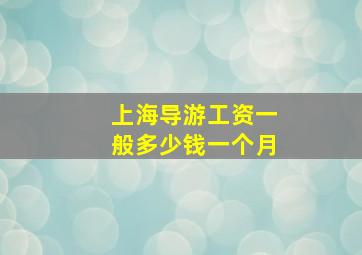 上海导游工资一般多少钱一个月