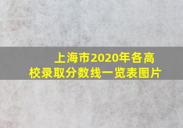 上海市2020年各高校录取分数线一览表图片