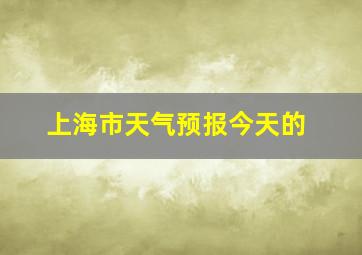 上海市天气预报今天的