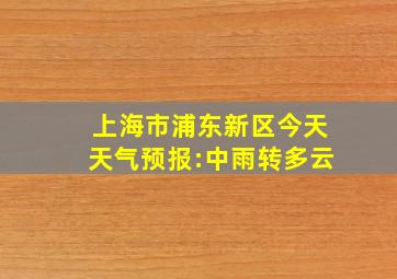 上海市浦东新区今天天气预报:中雨转多云